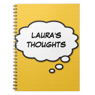 Din meddelandetankebubbla Roligt Retro Tecknad Bok Anteckningsbok