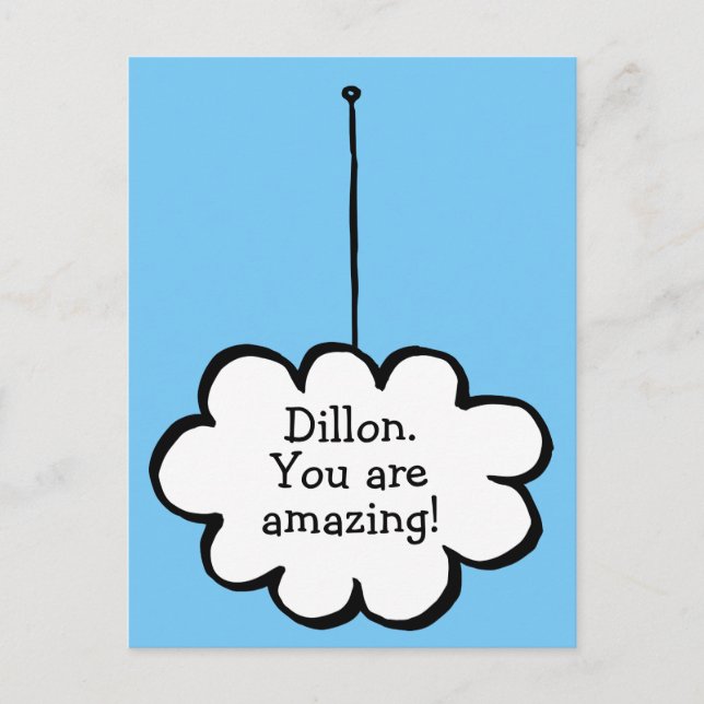 Din Message Dream Cloud på en sträng Vykort (Framsida)