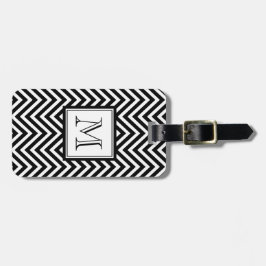 DIN MONOGRAM, BLACK CHEVRON BAGAGEBRICKA