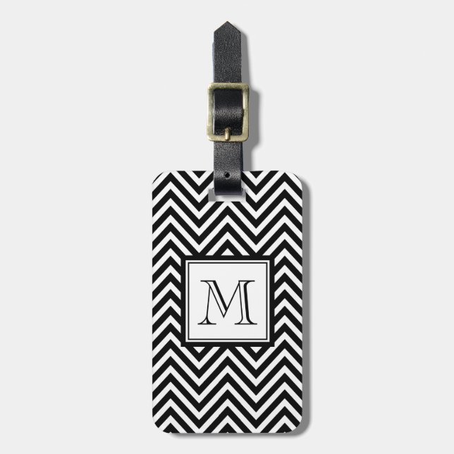DIN MONOGRAM, BLACK CHEVRON BAGAGEBRICKA (Vertikal Framsida)