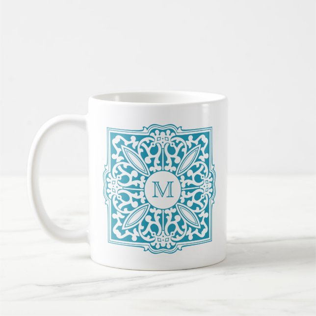 DIN MONOGRAM i dekorativt ram anpassningsbar mugg (Vänster)