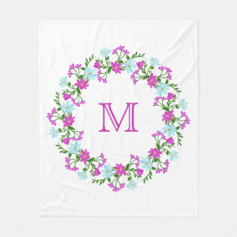 Din Monogram i en blomma från Ram Fleecefilt