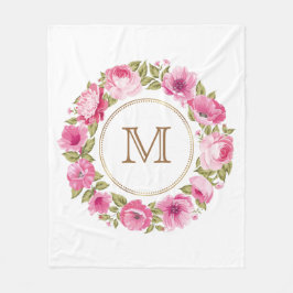 Din Monogram i en blomma från Ram Fleecefilt