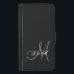 DIN MONOGRAM INITIALER| ENKELT SVART GRÅTT PLÅNBOKSFODRAL FÖR SAMSUNG GALAXY S5<br><div class="desc">ENKELT BLACKK BAKGRUND FÄRG MED GRÅTT OCH VITMONOGRAM INITIALER GÖR DETTA TILL EN ELEGANT,  SNYGGT SÄTT ATT PERSONALISERA FODRALEN FÖR HONOM ELLER FÖR HENNE ELLER NYHETEN. T.EX. KLARKE© FOR MONOGRAM GALLERY. KONTAKTFÖRVARA ÄGARE FÖR ANDRA FÄRGER.</div>