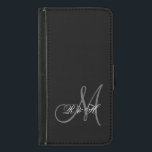 DIN MONOGRAM INITIALER| ENKELT SVART GRÅTT PLÅNBOKSFODRAL FÖR SAMSUNG GALAXY S5<br><div class="desc">ENKELT BLACKK BAKGRUND FÄRG MED GRÅTT OCH VITMONOGRAM INITIALER GÖR DETTA TILL EN ELEGANT,  SNYGGT SÄTT ATT PERSONALISERA FODRALEN FÖR HONOM ELLER FÖR HENNE ELLER NYHETEN. T.EX. KLARKE© FOR MONOGRAM GALLERY. KONTAKTFÖRVARA ÄGARE FÖR ANDRA FÄRGER.</div>