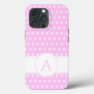 Din monogram Pastel Rosa och White Fodral