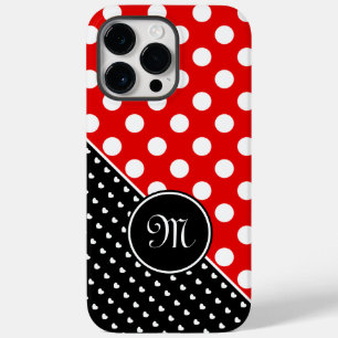 Din Monogram-Snyggt Polka dots Red Black White