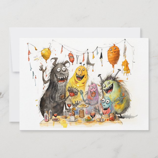 Din Monster! Halloween fest Inbjudningar (Framsida)
