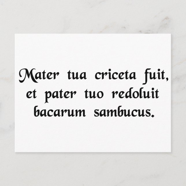 Din mor var en hamster och din far... vykort (Framsida)