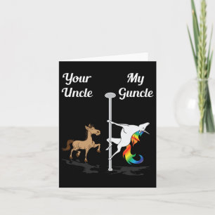 Din morbror min Guncle, du jag dansar Unicorn Rain Kort