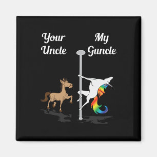 Din morbror min Guncle, du jag dansar Unicorn Rain Magnet