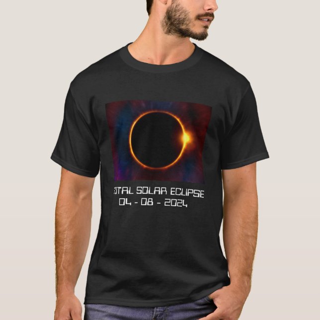 Din Mörk/Färg 2024 Solar Eclipse T Shirt (Framsida)