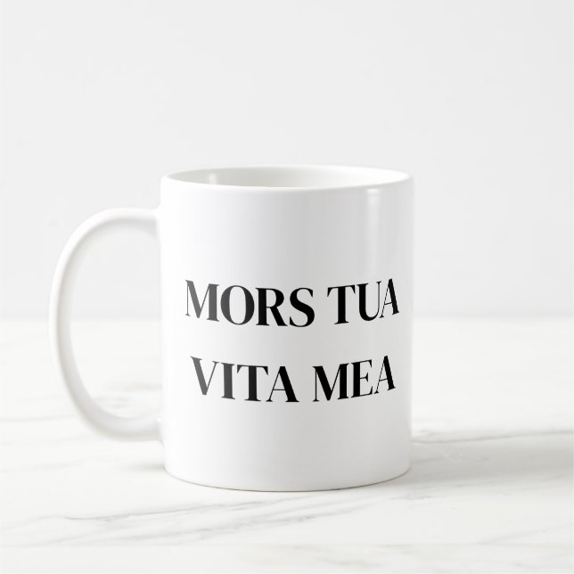 Din mors död mitt liv kaffemugg (Vänster)