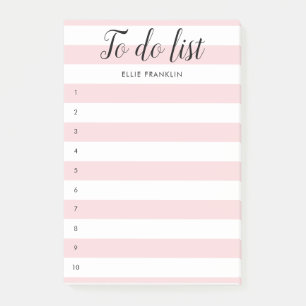 Din Namn Att Göra-Lista Rosa Randig Post-it Block