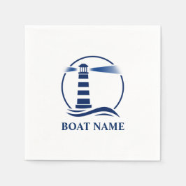 Din Namn Classic Lighthouse Navy Blue Pappersservett