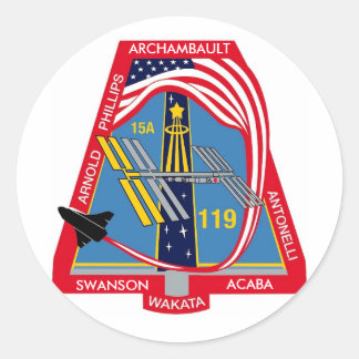 DIN_NAMN_HERE STS-119-Logotyp Runt Klistermärke