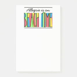 Din namnfärgade Beach Time Notes Post-it Block