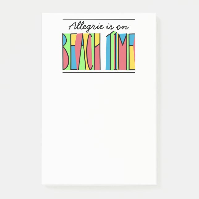 Din namnfärgade Beach Time Notes Post-it Block (Framsida)