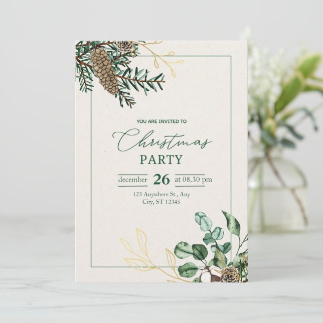 "Din närvaro hedrad: Förtjusning om julinvit Inbjudningar (Stående Fram)