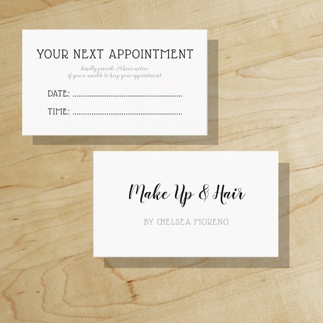 Din nästa bokning - Påminnelse - Minimalistisk Tidsbeställning Kort ("Everyday is abundantly beautiful." 
Sincerely Best Wishes from Lucky Design World)