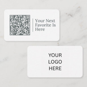 Din Nästa Favorit Är Här QR-kod Och Logo Visitkort