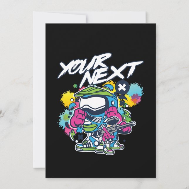 Din Nästa Paintballspelare Paintball-spelmarkör G Inbjudningar (Framsida)