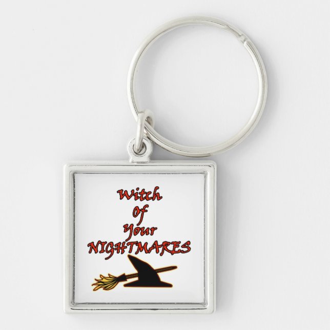 Din nattmarsch fyrkantig silverfärgad nyckelring (Framsidan)