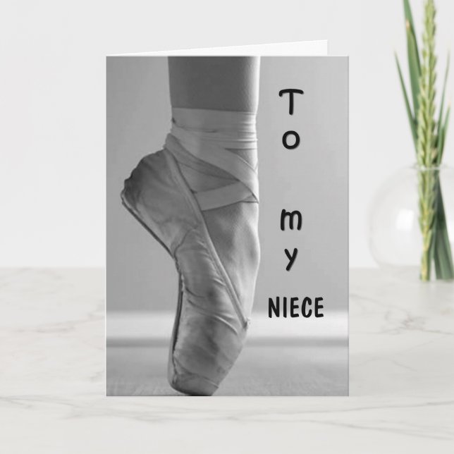 "DIN NIECE" EN BALLARINA-WISH HER GRATTIS PÅ FÖDEL KORT (Framsida)