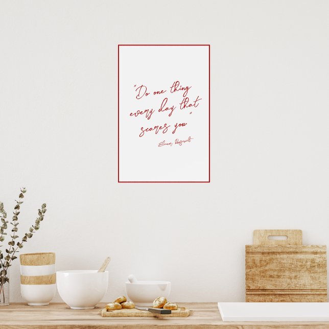 Din offert i Elegant Red Script Print Poster (Kök)