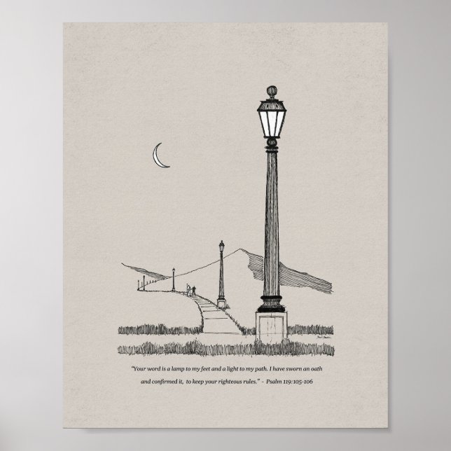 Din Ord är en lampa till min föda, ljus till min V Poster (Framsidan)