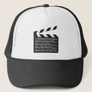 Din ord personifierar filmdirektörclapboarden truckerkeps
