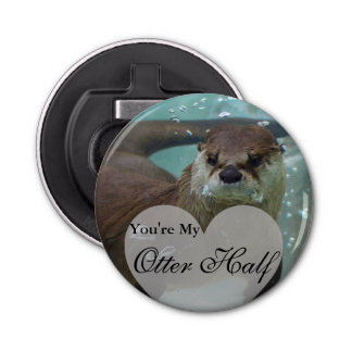 Din Otter Halva Brown River Otter Swiming Flasköppnare