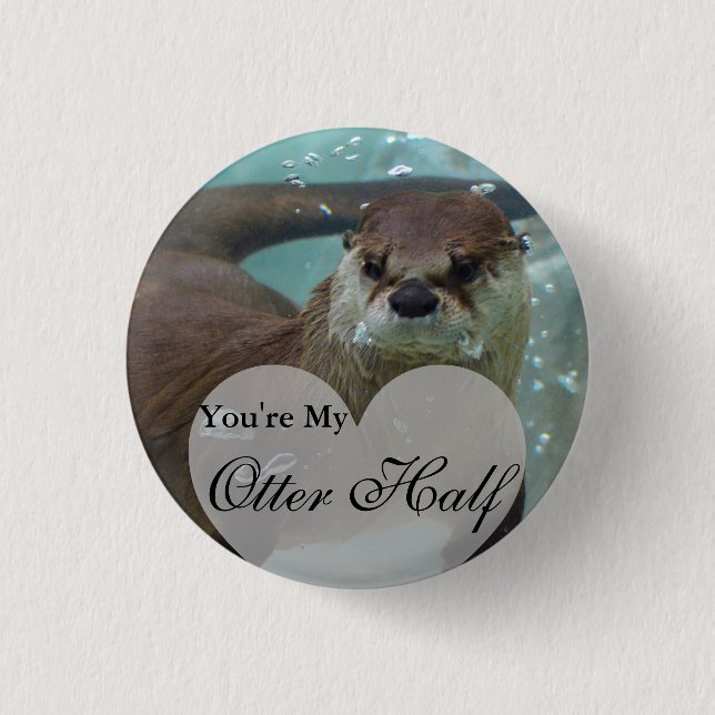 Din Otter Halva Brown River Otter Swiming Knapp (Framsida)