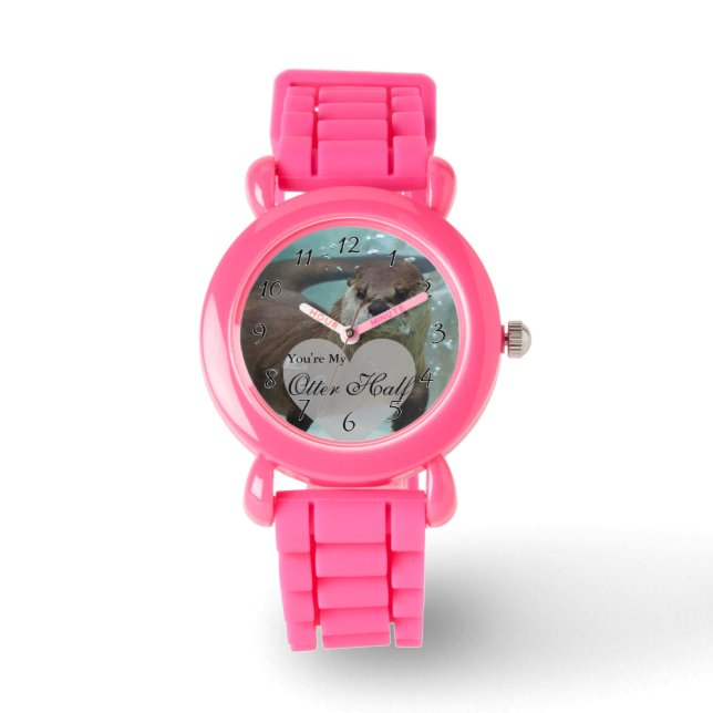 Din Otter Halva bruna floden Otter Swimming Armbandsur (Framsida)