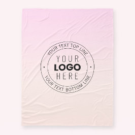 Din överförda Logotyp | Redigerbar cirkulär text Fleecefilt