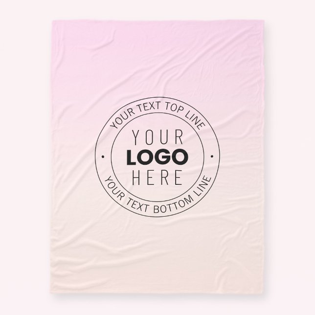 Din överförda Logotyp | Redigerbar cirkulär text Fleecefilt (Skapare uppladdad)