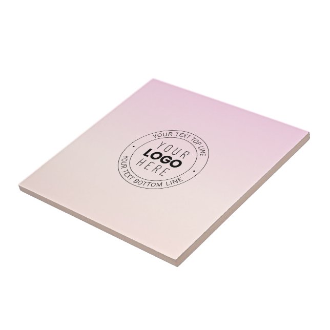 Din överförda Logotyp | Redigerbar cirkulär text Kakelplatta (Sidan)