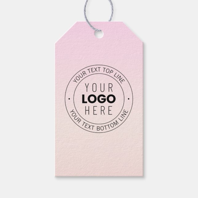 Din överförda Logotyp | Redigerbar cirkulär text Presentetikett (Framsidan)