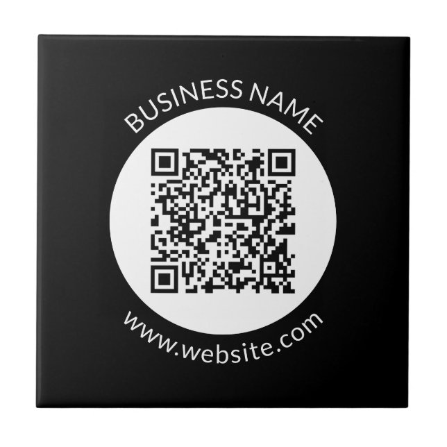 Din överförda QR-kod | Redigerbar text & Färg Kakelplatta (Framsidan)