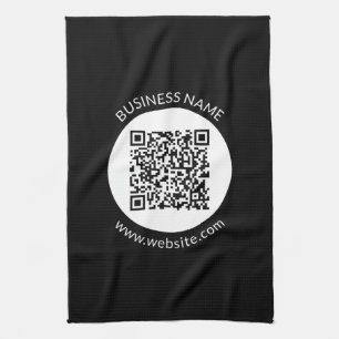 Din överförda QR-kod Redigerbar text & Färg Kökshandduk