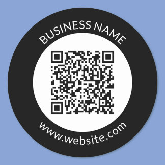 Din överförda QR-kod | Redigerbar text & Färg Runt Klistermärke