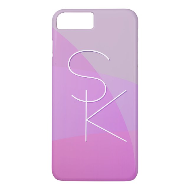 Din överlappande Initialer | Modern geometrisk Ros Case-Mate iPhone Skal (Baksida)