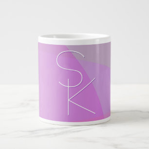 Din överlappande Initialer Modern geometrisk Ros Jumbo Mugg