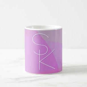 Din överlappande Initialer Modern geometrisk Ros Kaffemugg