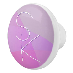 Din överlappande Initialer   Modern geometrisk Ros Knopp