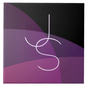 Din överlappande Initialer Modern Lila och Rosa Kakelplatta
