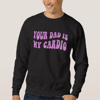 Din Pappa är Min Kondition Groovy Retro Vågig Rosa Lång Ärmad Tröja