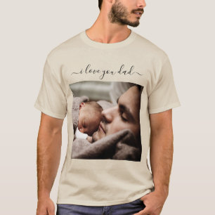 Din Pappa-foto T-skirt-text - jag Kärlek du Pappa T Shirt