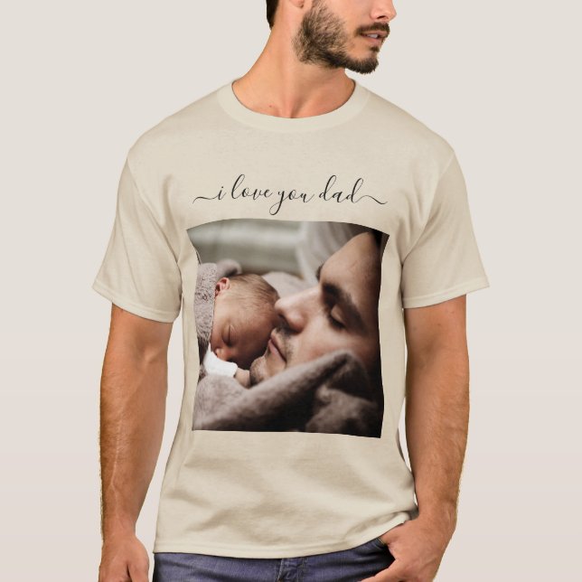 Din Pappa-foto T-skirt-text - jag Kärlek du Pappa T Shirt (Framsida)