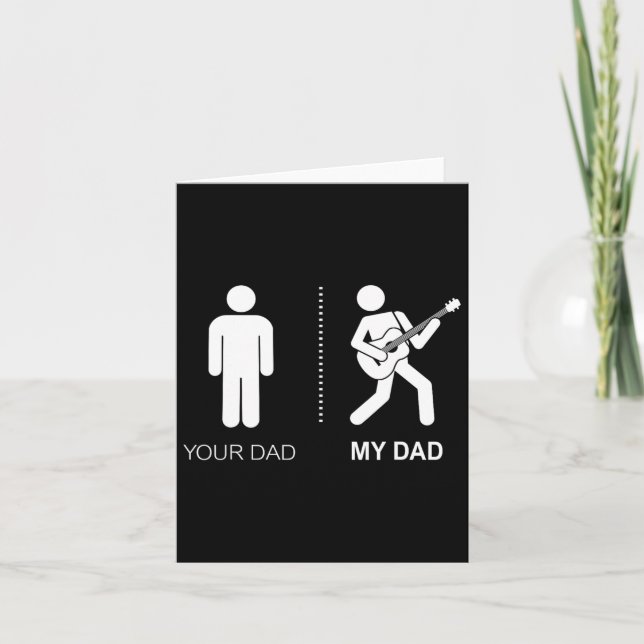 Din Pappa Min Pappa Gitarrist Artist B Gitarr Papp Kort (Framsida)